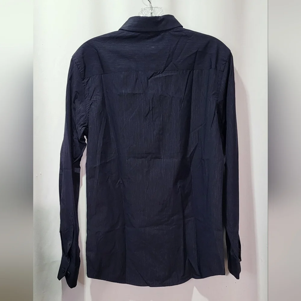 Pavini Men's Navy Blue Long Sleeve Casual Button Up Shirt Size Small EUC - Picture 4 of 5
